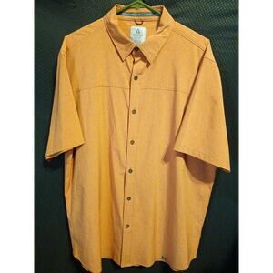 Ascend XL Hiking Shirt Burnt Orange Short Sleeve Button Up Outdoor A24